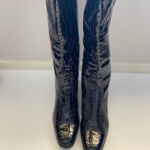 Brighton Torch Black Croc Boots